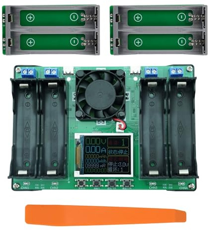 4-Slot 18650 Battery Capacity Tester Active Fan Cooling Housing & Type-C Compatibility Battery Capacity Tester