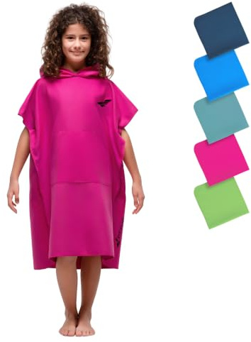 Fit-Flip Badeponcho aus Mikrofaser für Damen, Herren und Kinder | schnelltrocknend, kompakt und ultraleicht, Strandponcho für Erwachsene mit Kapuze, Kapuzenhandtuch für Mädchen und Jungen