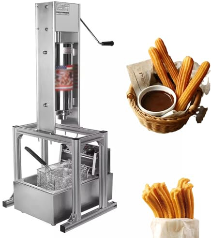 JKJZSALJ Gewerbliche Elektrische Churros-Maschine Mit 5-Liter-Fritteuse, Vertikale Donut-Maschine Aus Edelstahl Für Den Privaten Und Gewerblichen Gebrauch