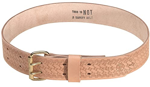 KLEIN TOOLS 5415S Tool Belt, Heavy-Duty Leather Work Belt for Contractors, Construction, Carpenters, Electricians, Framers, Ironworkers, Small