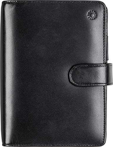 rido/idé Ringbuch Zeitplansystem Timing 2 | 93×172 mm, Leder, schwarz