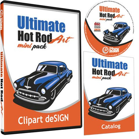 Hot Rod Cars Clipart Vinyl Cutter Plotter Bilder Vector Clip Art Grafiken CD-ROM