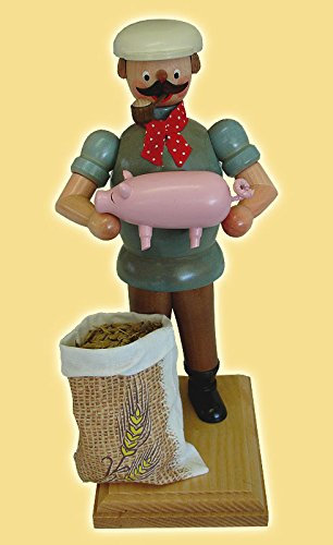 Rudolphs Schatzkiste Räuchermann Landwirt Höhe= 22cm NEU Rauchen Rauchfigur Rauchmann Räucherfigur Räucherkerze Smoker Kerze Figur Mann Holz Seiffen Erzgebirge Holz Schnee Dekoration Weihna
