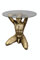 Antikes Wohndesign Runder Beistelltisch Glastisch Figurentisch Couchtisch Männerskulptur Erotiktisch Männer Akt Blumenständer Blumentisch Telefontisch (Gold Patina)