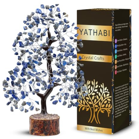 Arbre de vie en cristal de lapis lazuli, Feng Shui, arbre à monnaie, porte-bonheur, arbre spirituel pour énergie positive, chakra
