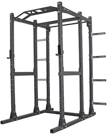 Suprfit Rigmor Power Rack - multifunktionale Krafstation inkl. J-Cups & Safety Spotter, max. Belastung: 400 kg, Multigripp Klimmzugstange, graue Pulverbeschichtung, acht Sleeves für Gewichtsscheiben