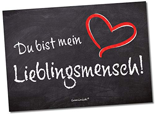 Postkarte Lieblingsmensch DIN A5 versandbereit inkl. Umschlag in weiss, Grusskarte Ansichtskarte Glückwunschkarte Liebe für Freund Freundin Mann Frau Partner Partnerin