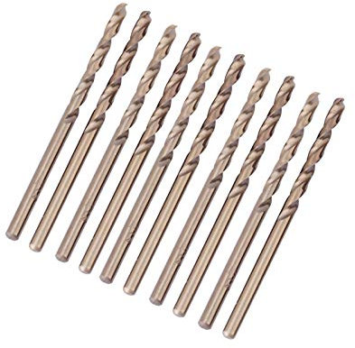 M35 Cobalt Bohrer HSS, 10 Stück Kobaltbohrer Satz HSS CO Bohrersatz, Spiralbohrer Bohrer Set 1,0mm-5,0mm zum Bohren auf Edelstahl (2mm)