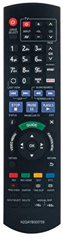 VINABTY N2QAYB000759 ErsatzFernbedienung für Panasonic DVD Recorder DMR-BST835 DMR-BST735 DMR-BST730 DMR-BCT73 DMR-BCT83 DMR-BST820 DMR-BST720 DMR-BST721 DMRBCT730 DMRBCT820 DMRBCT720 DMRBCT721 Remote