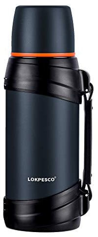 Flasques de voyage pour boissons chaudes et froides de 2 L en acier inoxydable isotherme sous vide, carafe thermique, bouteille d'eau chaude avec tasse pour la randonnée/le camping et plus