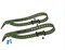 Gear Tightener Set 66cm - Ladungsbefestigung am Fahrrad für große Teile - Zwei Aluminium Halter inkl. Schrauben + Zwei FIXPLUS Spannbänder 66cm Länge (Olive) und Zwei Strapkeeper (blau)