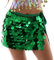 Larancie Paillettenrock Bauchtanz Hüftrock Rechteckiger Schal Wickeltuch Pailletten Kostüm Party für Frauen und Mädchen Bauchtänzerin Halloween (grün)