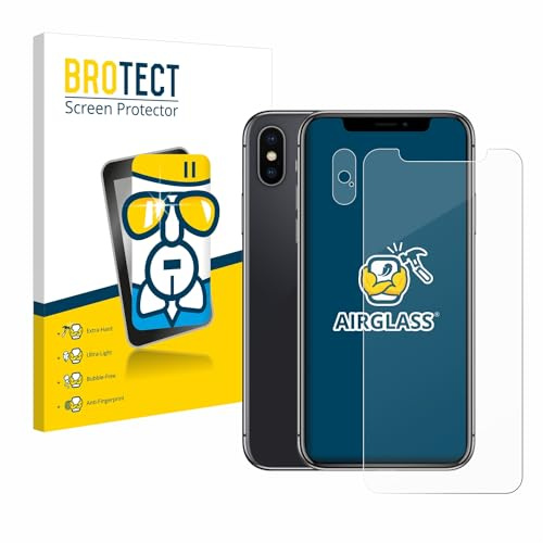 brotect Glass Film compatible with Apple iPhone X | (Front+Camera) Clear Screen Protection Made in Germany Glass-Film 9H Protection Scratch Resistant High Clarity