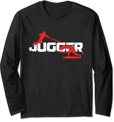 Jugger-Spieler Jugg Pompfen Trendsport Q-Tip Schild Geschenk Langarmshirt