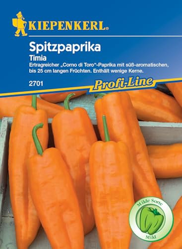 Kiepenkerl Profi-Line Spitzpaprikasamen Timia 2701 - Ertragreiche Sorte - Wenige Kerne - Inhalt für 8 Pflanzen - Gemüsesamen, Samen Gemüse, Saatgut