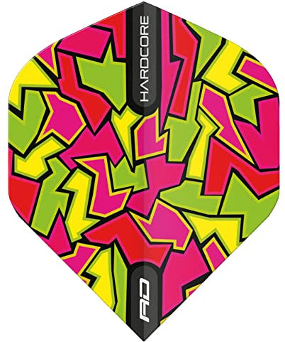 RED DRAGON Hardcore Radical Red Crackle Dart Flights - 4 Sets Per Pack (12 Dart Flights in Total)