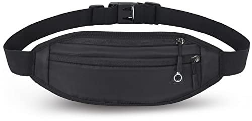 QKUDS Laufgürtel Handy bis 7 Zoll Hüfttasche für Damen Herren Kinder Mädchen Gürteltasche Bauchtasche wasserdichte für Sport Running Joggen Fitnesss Radfahren (Schwarz)