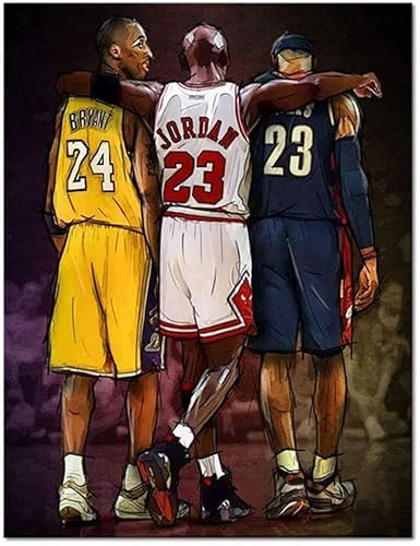 KTGEDH Basketballspiel MVP Poster Leinwand Gemälde, NBA Legends Kobe Bryant Bild Dekor Bild HD Druck Wandkunst für Basketball Fan, ungerahmt, 60x90cm