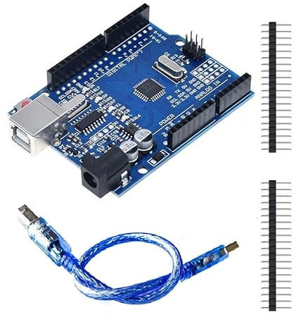 ElectroWorldFR UNO R3 Controller Board 328P ATmega and 340CH Microcontroller with USB Cable Compatible Arduino