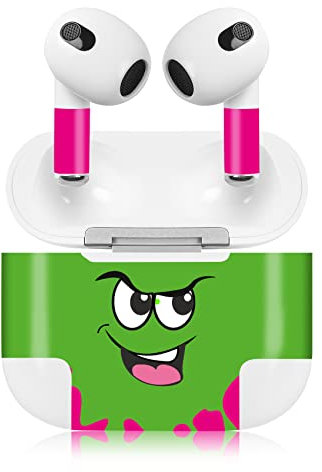 Finest Folia Aufkleber Set kompatibel mit Apple AirPod 3 kabellose Bluetooth Kopfhörer und Ladecase Vinyl Folie Skin Design Cover passgenau R189 (3. Generation, 07 Neon Splash)