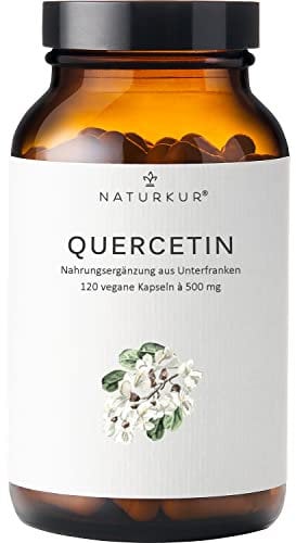 Naturkur® Quercetin 500 mg - 120 Kapseln im Apothekerglas - rein pflanzlich aus japanischem Schnurbaum, vegan, ohne Zusatzstoffe, in Handarbeit hergestellt in Unterfranken