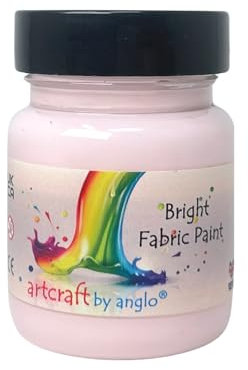 artcraft by anglo Permanent Pastel Pink Fabric Paint, Textile Paints in 60ml. Ideal for Painting on Clothes, T-shirts, Jeans, Bags & Canvas Shoes.