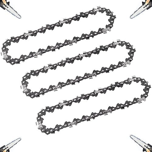 3 Stück Sägeketten 6 Zoll 37 TG Kette für Mini Akku Kettensägen Kette Ersatz 1/4, für 18.5CM Schwert