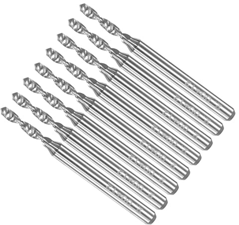 CoCud 8Stk PCB Bohrer Bit 2mm Durchmesser Massiv Wolfram Hartmetall | 1/8 Schaft, Präzisions Bohren, Für Druck Schaltungen Platinen CNC Gravur