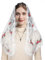 Mantveil Frauen katholische Schleier mit Clip: Rose Floral bestickte Spitze Mantilla Kapelle Kirche Schleier Kopfbedeckung lateinische Messe, White_01, 124 * 61cm