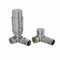 NRG Satin Nickel Corner Thermostatic Valve Bathroom Towel Rail Radiator Valves with Free Lockshield Valve