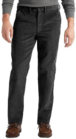 Pantalons de bureau pour hommes en velours côtelé léger en coton, pantalons en velours dans 3 longueurs de jambe, pantalons de travail décontractés chic avec poches, tailles 30 à 50, Noir , 32W / 29L