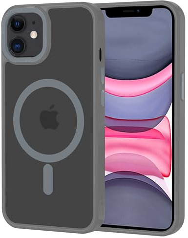 XTCASE für iPhone 11 Hülle Magnetisch kompatibel mit Magsafe, Matt Transluzente Handyhülle für iPhone 11 Kratzfeste PC Rückseite + TPU Bumper - Grau