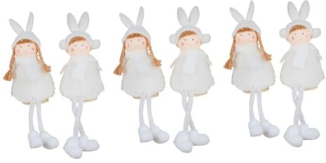 MAGICLULU 6 STK Weihnachtsfigur Plüsch Engel Puppe Weihnachtsengel Puppe Geschenk Weihnachtsfest Engel Puppe Sitzende Puppe Weihnachtselfen Puppen Stoff Schreibtisch Weiß Ornamente Kind