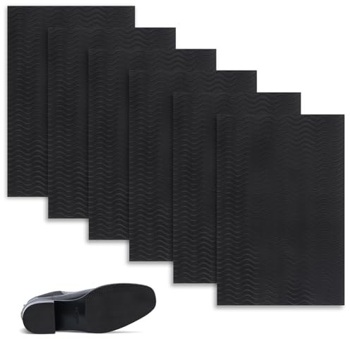 Paquete de 6 Plantillas Antideslizantes, Protector Suela Zapatos, Tapas Zapatos Tacon, Protectores Autoadhesivos para Suelas, Comodidad y Seguridad, Apto para Todo Tipo de Calzado, Negro