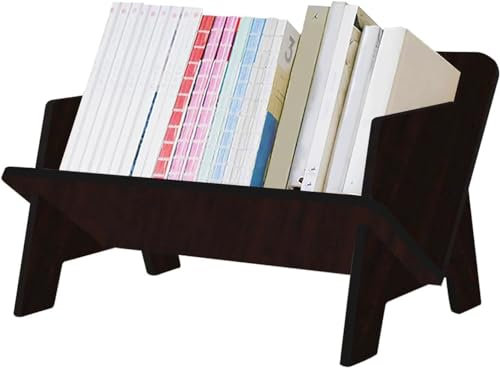 Fox Claw Holz-Bücherregal für Wohnzimmer/Zuhause/Büro, Schreibtisch-Bücherregal, Organizer, Bücherregale, Aufbewahrungsregal für CDs/Zeitschriften/Bücher (Braun, 34,5 cm)