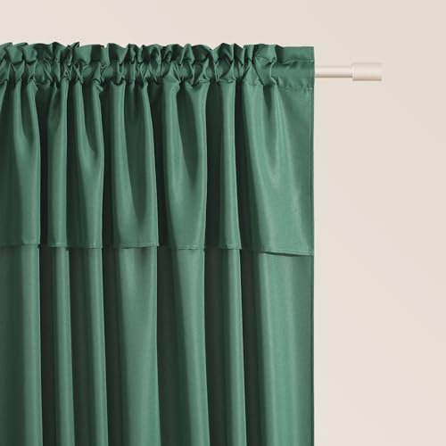 ROOM99 Rideau avec Passe Tringle Mia 140 x 260 cm Largeur x Hauteur, Décoration de Fenêtre, Curtains et Draperies intérieurs pour Salon, Chambre Moderne Volant Vert Bouteille, 1 pièce