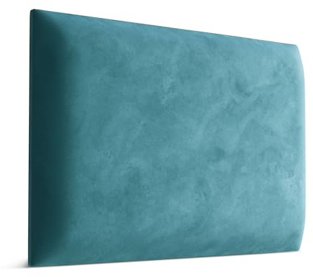Muralo Wandkissen Gepolstert, Magic Velvet - 40x30 cm, Meerfarbe | Wandpaneel, ideal als Bettkopfteil oder Lendenkissen - für Schlafzimmer und Wohnzimmer, einfache Anbringung mit Montagekleber
