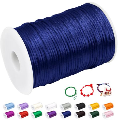 CAMAL Nylonschnur 2mm nylonfaden 100m Armband Schnur für Perlenschnur Nylon makramee Schnur für Chinesische Knüpfschnur, Windspielschnur, Kunsthandwerk (Königsblau)