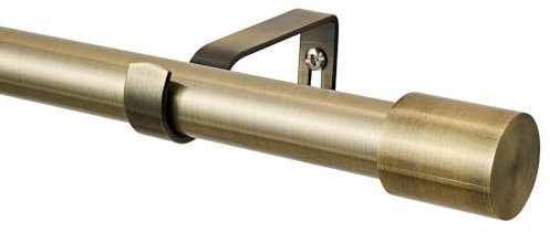 BOOM JOG Gardinenstange - Hängeschiene, Antik Messing, 320 cm, Heavy Duty, Wandmontage, Legierter Stahl, Fensterbehandlungen, Terrassentüren, Schiebetüren, Innenbereich, Außenbereich