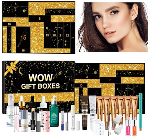 Beauty Adventskalender 2024, 24 Tage Make-up-Essentials, Makeup Adventskalender für Mädchen, Frauen, Jugendliche,Beauty Boxen mit kosmetischen Überraschungen, Makeup Geschenkset (D)