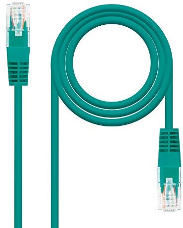 Cable de red UTP Cat.6, AWG24, verde, 25 cm, ideal para conexiones de alta velocidad en entornos domésticos y de oficina.