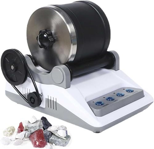 Rock Tumbler Kit Electric Gem Grinder with Timmer Buttons,DIY Stone Polisher Complete Rock Tumbler Gemstones Grinding Machine