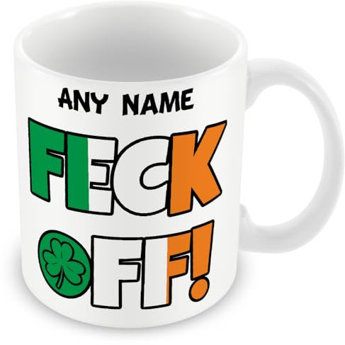 MUGGZ - Personalised - Mug - Typical Irish Greeting - Feck Off - Cheeky Custom Gift Set