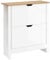 HOMCOM Narrow Shoe Cabinet, Space Saving Shoe Storage Cabinet with 2 Flip Drawers and Adjustable Shelves for 6-12 Pairs of Shoes for Hallways and Living Room, High Gloss White