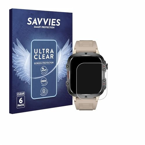 savvies Protector Pantalla para Sanorum QX11 GR 1.96 (6 Unidades) Película Ultra Transparente