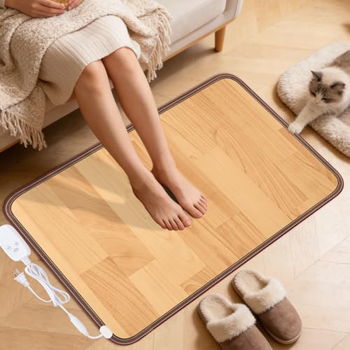 NujorWarm Electric Heated Floor Mat, Foot Warmer Under Desk, Feet Heating Pad with 10 Heat Settings and Timer, Fast Heating for Office, Home, Study Play Room 220V 120W 47x67cm Daqi