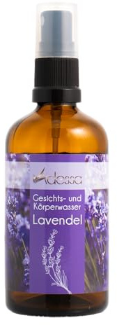 Adessa Lavendel Hydrolat, Bio-Gesichts- und Körperwasser, Beruhigend, Reinigend, Für Anspruchsvolle und Unreine Haut, Mit Natürlichen Inhaltsstoffen, 100 ml