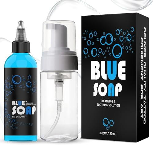Tattoo Soap with Foaming Bottle 120ml, Tattoo Cleaning Solution, Professional Wash & Foam Soap for Cleaning Skin