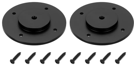 PATIKIL 1/4 Thread Tripod Adapter Holder 40mm Dia, 2Pcs Aluminum Alloy Flange Wall Mount Tripod Mount Plate with Self-tapping Screw for Magic Arm Monitor Light Flash DSLR Camera