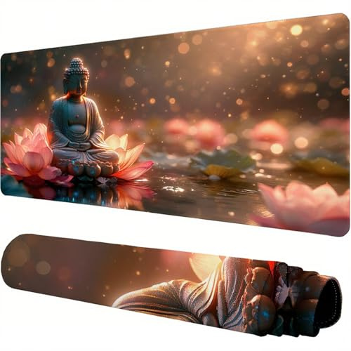 Mouse Mat Pink Large Gaming Mouse Pad 60x32x0.12inch Mousepad Zen Desk Mat Extended Waterproof con Non-Slip Rubber Base Precision and Speed Desk Accessories for Office Gaming, Gift for Women J1-920